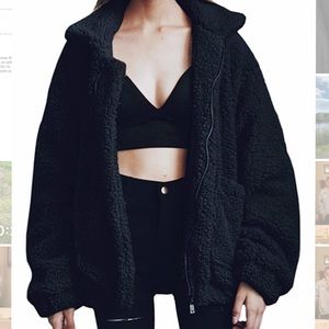 Fuzzy black fleece / jacket